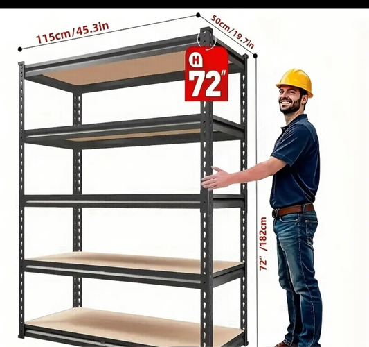 [Heavy Duty Metal Shelves] Heavy Duty Metal Shelves, 5 Tier Storage Shelves, 1100LBS Garage Shelving, 59.8"H X 27.5"W X 11.8"