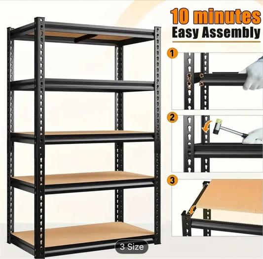 [Heavy Duty Metal Shelves] Heavy Duty Metal Shelves, 5 Tier Storage Shelves, 1100LBS Garage Shelving, 59.8"H X 27.5"W X 11.8"